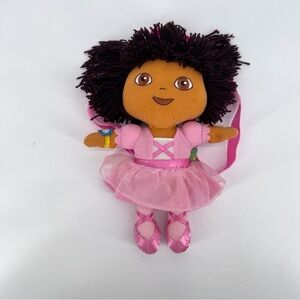 Dora the Explorer Pink Sparkle Ballerina Plush Doll Nick Jr Nickelodeon Backpack